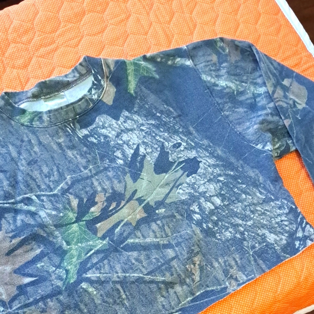 Vintage camouflage cropped top